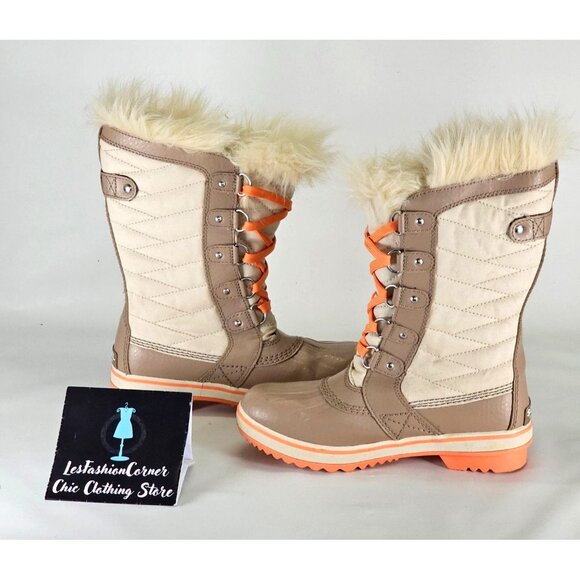 Sorel Kids Youth Cream Tan Orange Tofino II Waterproof Winter Snow Boots Sz 4 - Picture 16 of 16